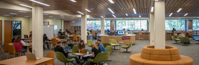 Students in library