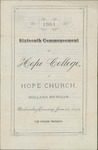 Folder 32: Hope College sixteenth commencement program, 1881