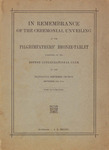 Folder 04: “In Remembrance of the Ceremonial Unveiling of the Pilgrimfathers’ Bronze-Tablet” pamphlet, 1906 by Van Raalte Collection