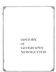 History of Geography Newsletter 1981