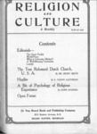 Religion and Culture Volume 3, No. 3, August 1921 by Van Noord Publishing Company