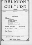 Religion and Culture Volume 3, No. 8, January 1922