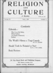 Religion and Culture Volume 3, No. 11, April 1922