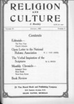 Religion and Culture Volume 4, No. 8, January 1923