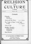 Religion and Culture Volume 4, No. 9, February 1923