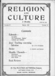 Religion and Culture Volume 4, No. 10, March 1923
