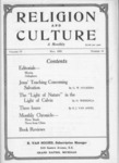 Religion and Culture Volume 4 No. 12, May 1923