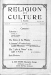 Religion and Culture Volume 5, No. 1, June 1923