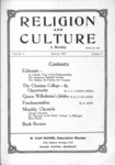 Religion and Culture Volume 5, No. 3, August 1923