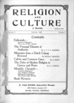 Religion and Culture Volume 5, No. 8, January 1924