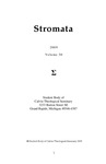 The Stromata Volume 50 Issue 1 by Calvin Theological Seminary