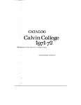 Academic Catalog 1971-1972 by Calvin University