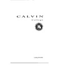 Academic Catalog 2001-2002 by Calvin University