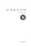 Academic Catalog 2009-2010 by Calvin University