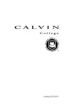 Academic Catalog 2012-2013 by Calvin University