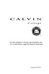 Academic Catalog 2014-2015 by Calvin University