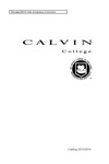 Academic Catalog 2015-2016 by Calvin University